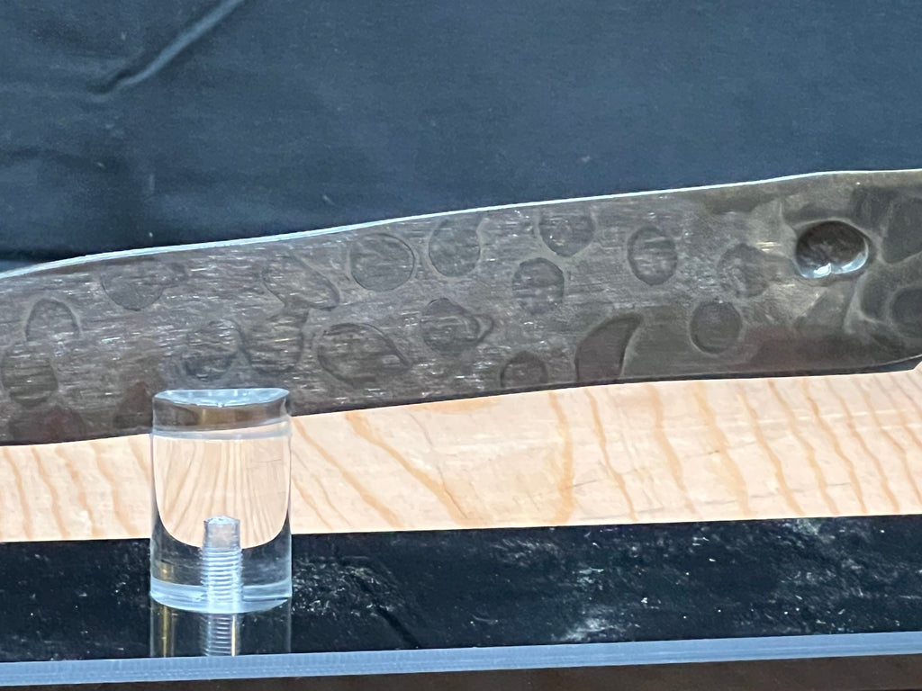 Mustard etched kitchen knife