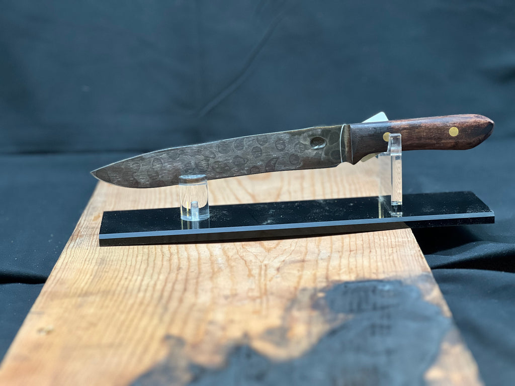 Mustard etched kitchen knife
